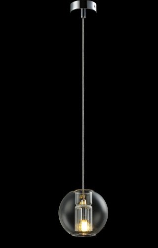 Светильник подвесной BELEZA SP1 B CHROME Crystal Lux прозрачный 1 лампа, основание хром в стиле лофт шар фото 5